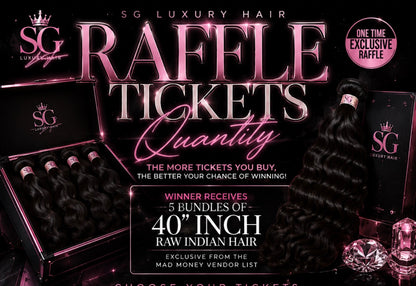 💎 SG LUXURY HAIR EXCLUSIVE 40” RAW INDIAN HAIR RAFFLE 💎