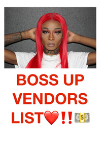 BOSS UP NEW VENDORS LIST