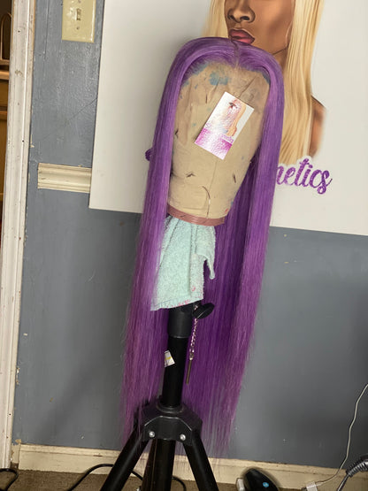 PURPLE BUBBLE GUM WIG 30”